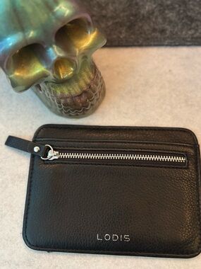 Lodis Black Pebbled Leather Card Holder